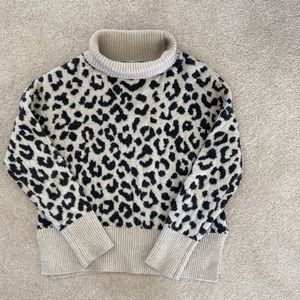 Leopard Design Turtleneck Sweater XS